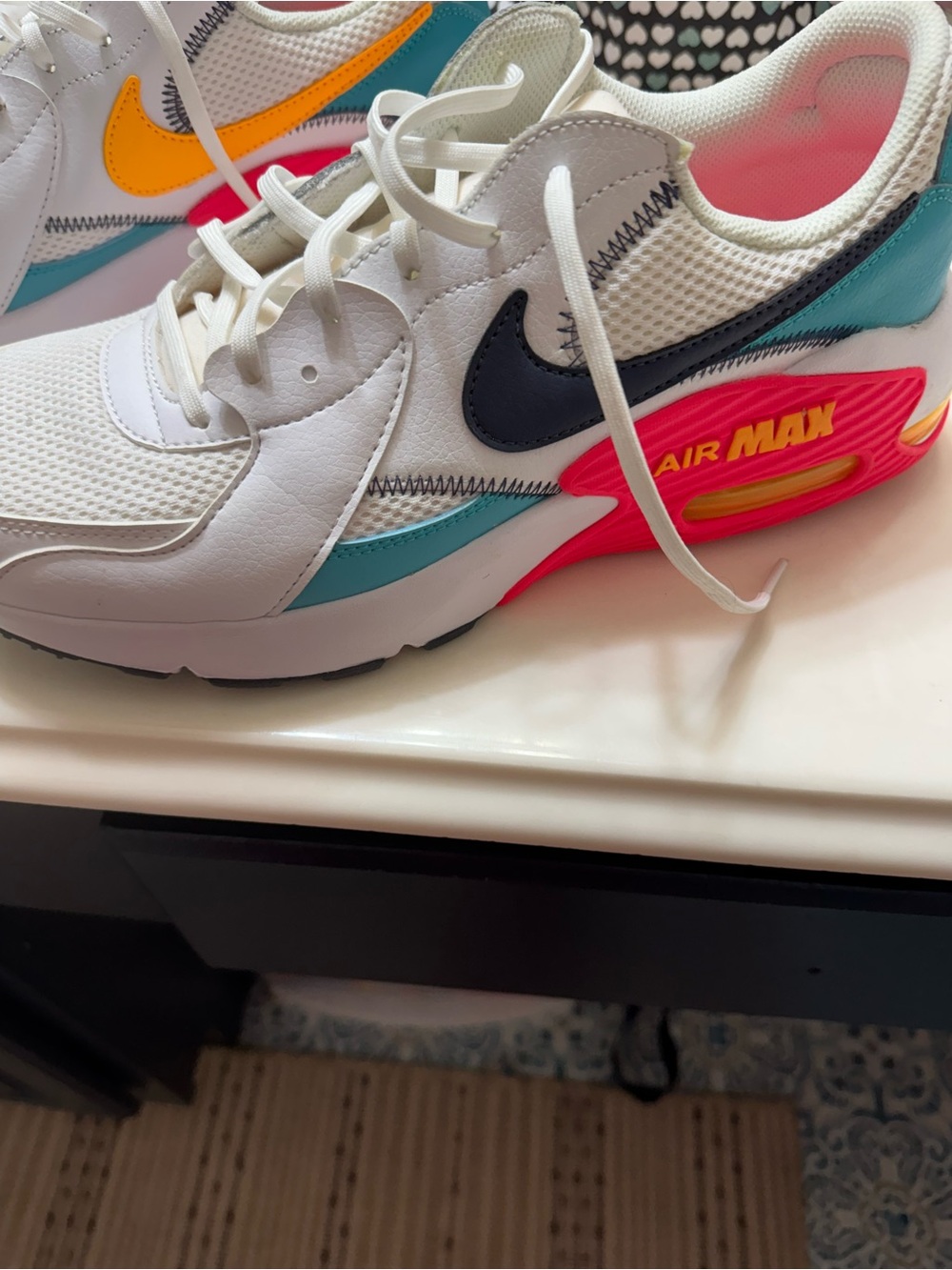 Nike Mens Excee Air Max Turquoise Pink white Sneakers - Picture 2 of 7